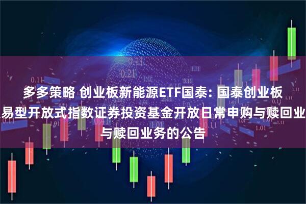 多多策略 创业板新能源ETF国泰: 国泰创业板新能源交易型开放式指数证券投资基金开放日常申购与赎回业务的公告
