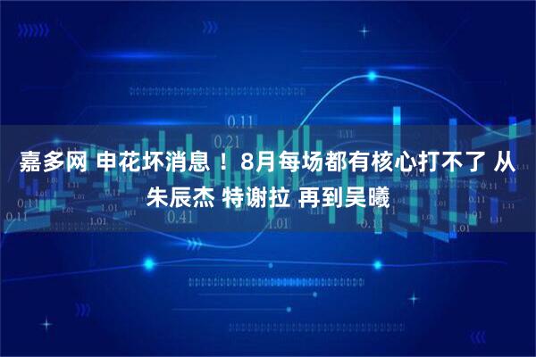 嘉多网 申花坏消息 ！8月每场都有核心打不了 从朱辰杰 特谢拉 再到吴曦